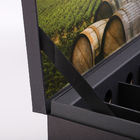 Steifes schwarzes Papier Tailered mit Flaschen-Wein-Verpackenkasten der Beschaffenheits-6 mit Pappeinsatz