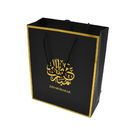 Dauerhafte schwarze kundenspezifische Papiereinkaufstaschen mit Golf-Folien-Logo