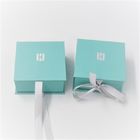 Blaue Crepack-Pappschmuck-Geschenkboxen EVA Ring Paper Earrping Pendant Box mit Band