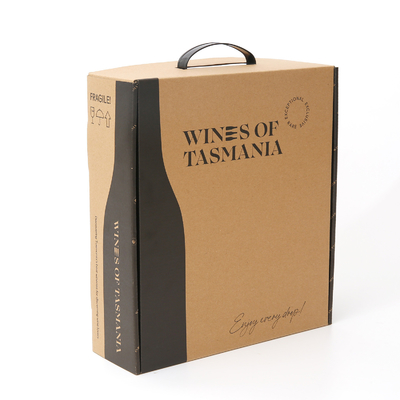 kaufen Starke einzelne Wein-Flaschen-Geschenkbox Brown runzelte das Kasten-Verpacken online manufacture