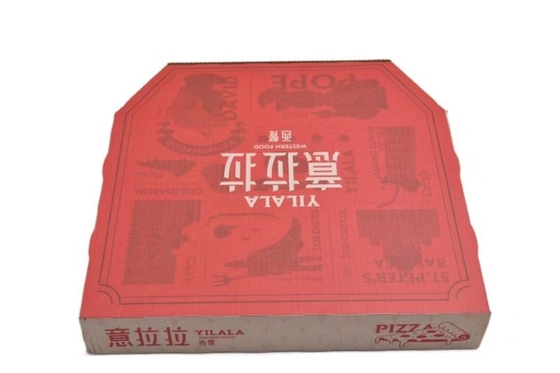 kaufen Kundenspezifische rote gewölbte Werbungs-Pizza-Verpackenkasten-steifes Papiermaterial online manufacture