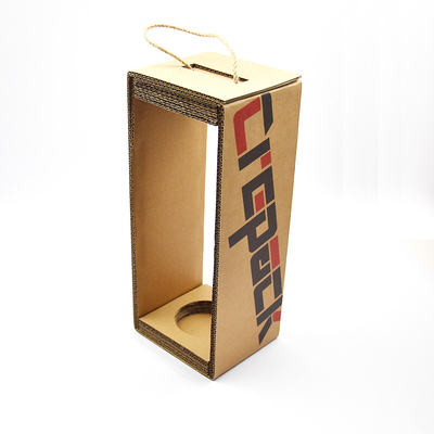 kaufen Einfache Rotweinbox aus gewölbtem Papier mit tragbaren Starrgeschenkboxen online manufacture