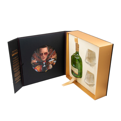 kaufen Custom Luxury Black Single Bottle Magnetic Wine Packaging Box With Accessories Set online manufacture