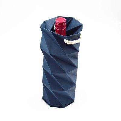 kaufen Customized Handmade Creative Folding Kraft Paper Wine Gift Box Flat Packing with Handle online manufacture