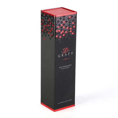 kaufen Schwarzes brannte magnetische Schließungs-Wein-Flaschen-Geschenkbox für Hochzeits-Zeremonie ein online manufacture