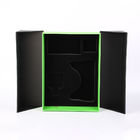 Schwarzes der doppelten Tür und Luxusgeschenkbox grüne PUs lederne Pappmit kundengebundenem Ausschnittschwammeinsatz