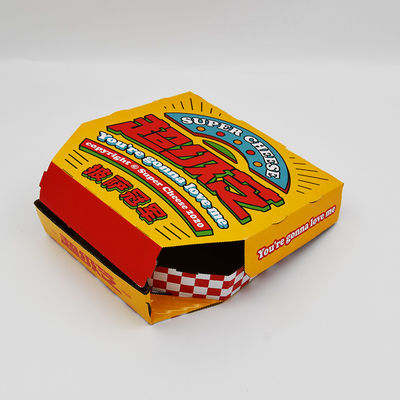 kaufen Pizza-Lieferungskasten e-Flöte runzelte Pizza-Kasten Cmyk-Gewohnheit druckte hergestellten foold Lieferungskasten online manufacture