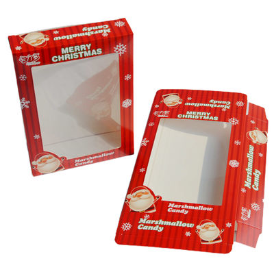 kaufen Schokoladen-Fenster-Papier-Elfenbein-kleine Pappverpackenkästen CMYK PVC-Weihnachten online manufacture