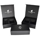Lederne steife magnetische Geschenkbox-kundenspezifisches Packpapier-Schwarzes PUs mit EVA Inlay Metal Logo