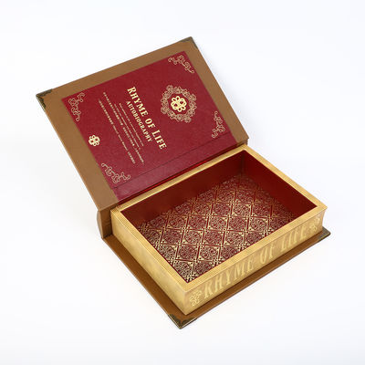 kaufen Prägendes hölzernes Buch formte Metalloberflächenlogo des Geschenkbox-ledernes einwickelndes rundes Dorn-3D online manufacture