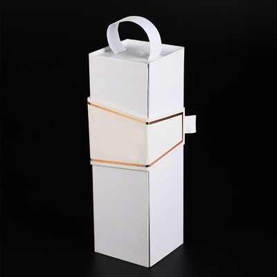 kaufen Griff-Wein-Flaschengeschenkbox UVverpackender Verpackenluxuskasten des flachen Pappgin-Champagners online manufacture