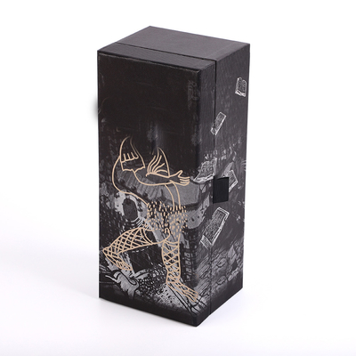 kaufen Dekoratives steifes magnetisches Geschenkbox-Silber vereiteln einzelnen Flaschenwodka Geist-Weinflaschenkasten online manufacture