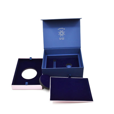 Premium Luxus Blau Matt Steife Karton Magnetverschluss Geschenkbox mit Schaumstoffeinlage