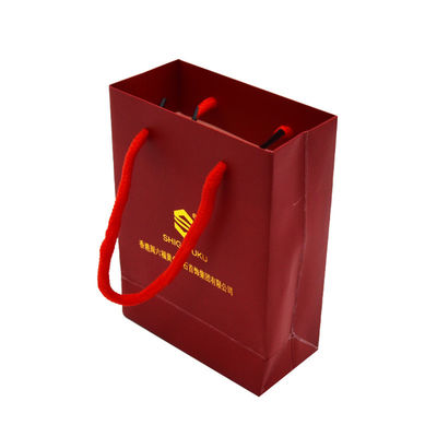 Handwerks-Goldfolie Eco freundliche kundenspezifische Papiereinkaufstasche-210gsm mit Baumwollseil-Griff